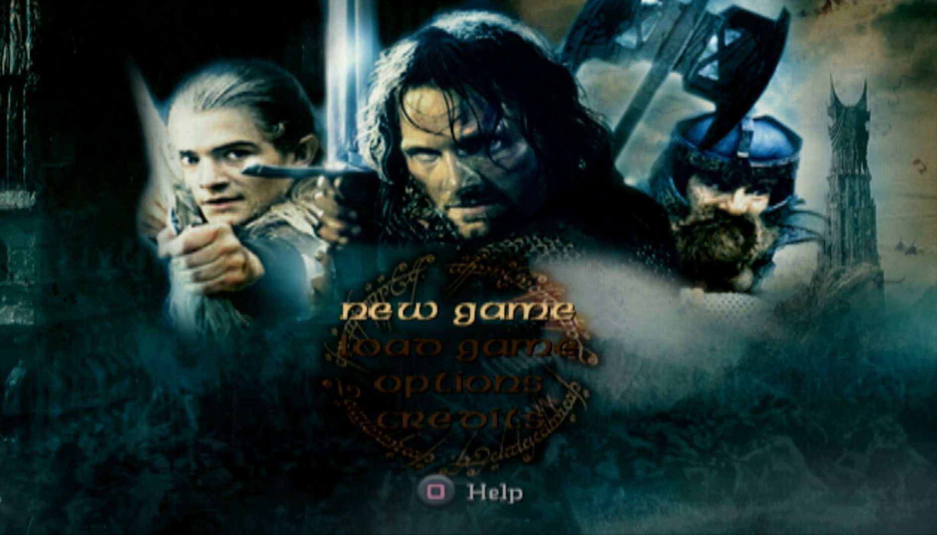 The Lord of the Rings The Two Towers PS main menu