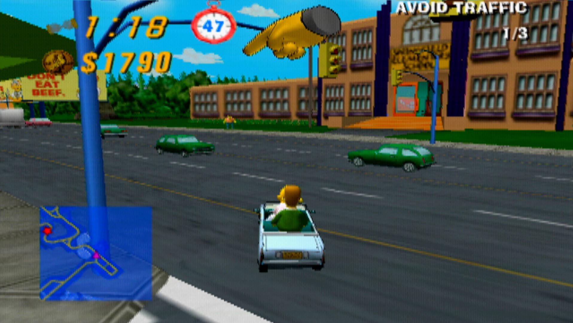 The Simpsons Road Rage PS2 Grampa Tiny Car