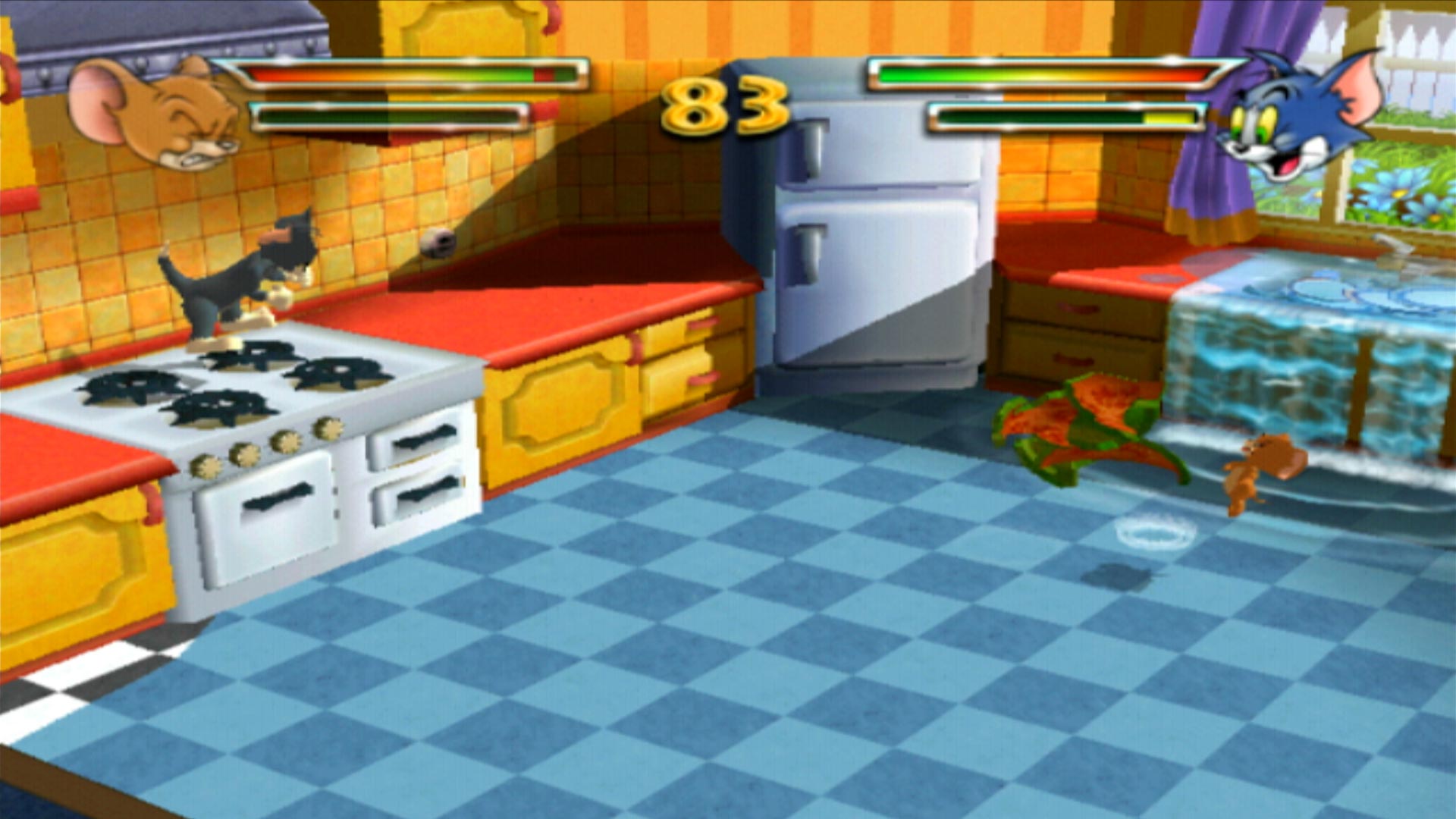 Tom and Jerry in War of the Whiskers PS2 kitchen battle