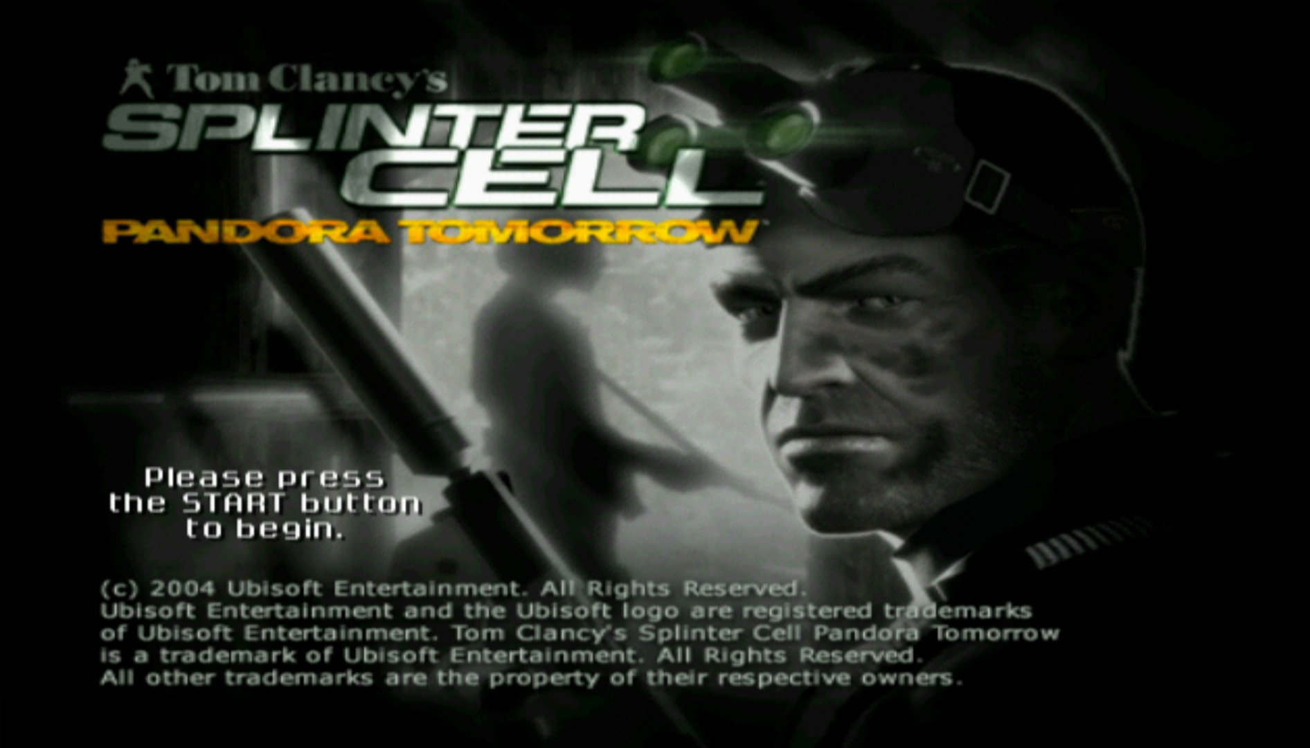 Tom Clancys Splinter Cell: Pandora Tomorrow PS2 title screen