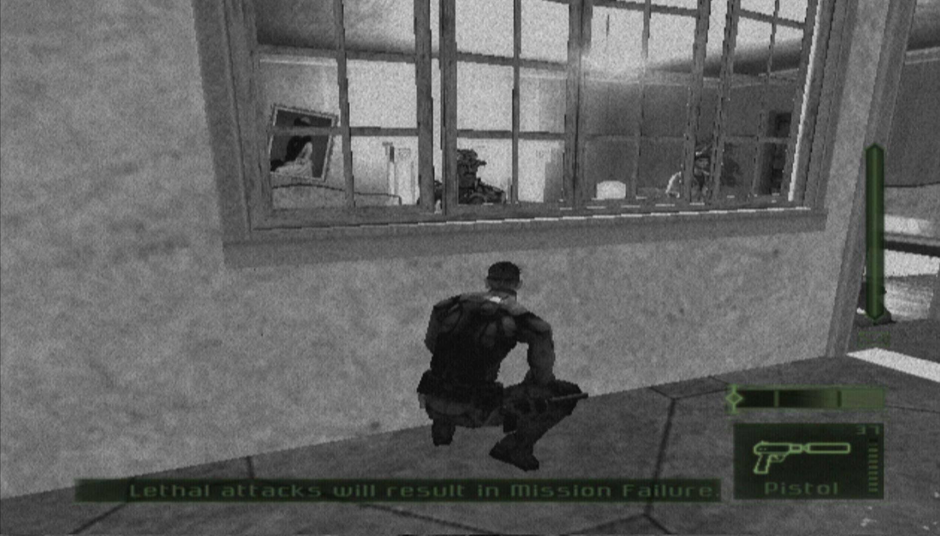 Tom Clancys Splinter Cell: Pandora Tomorrow PS2 crouch quiet enemy