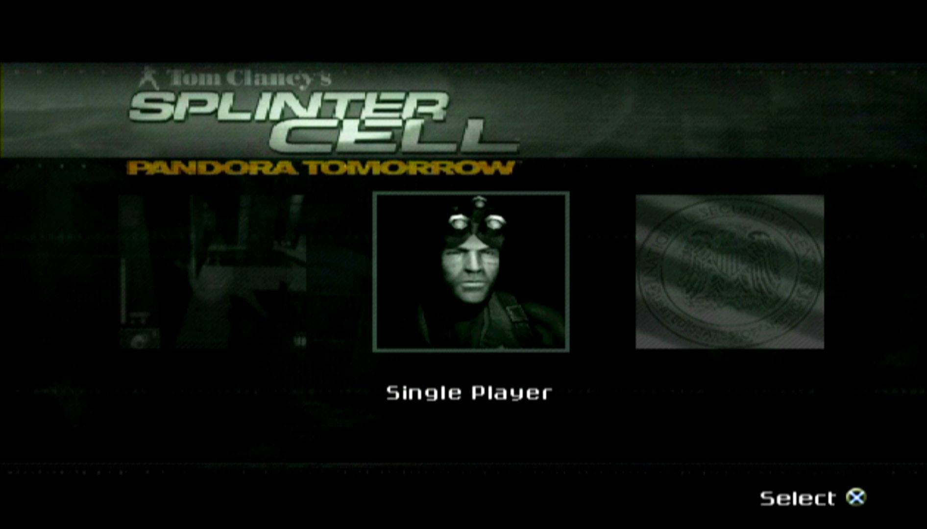 Tom Clancys Splinter Cell: Pandora Tomorrow PS2 main menu