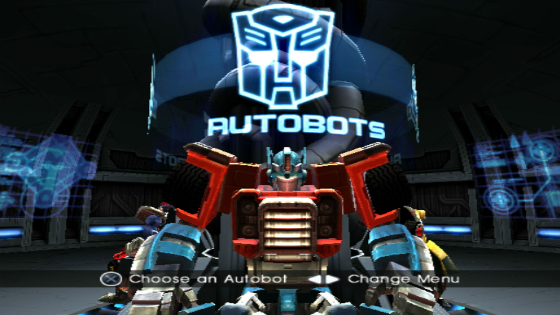 Transformers PS2 main menu