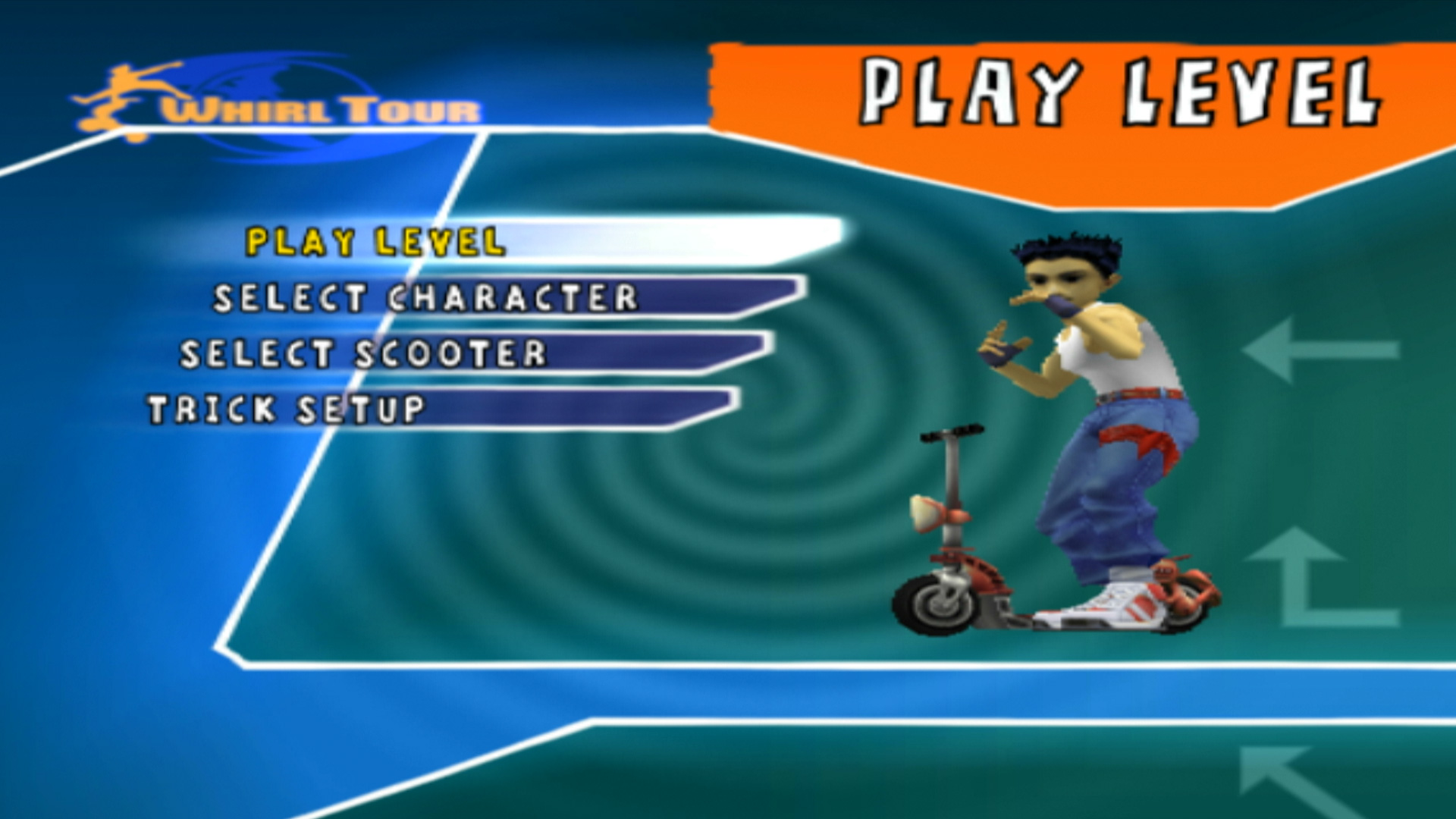 Whirl Tour PS2 level select menu