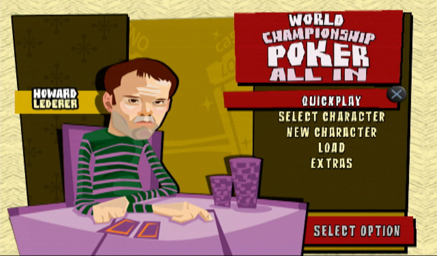 World Championship Poker All In PS2 main menu