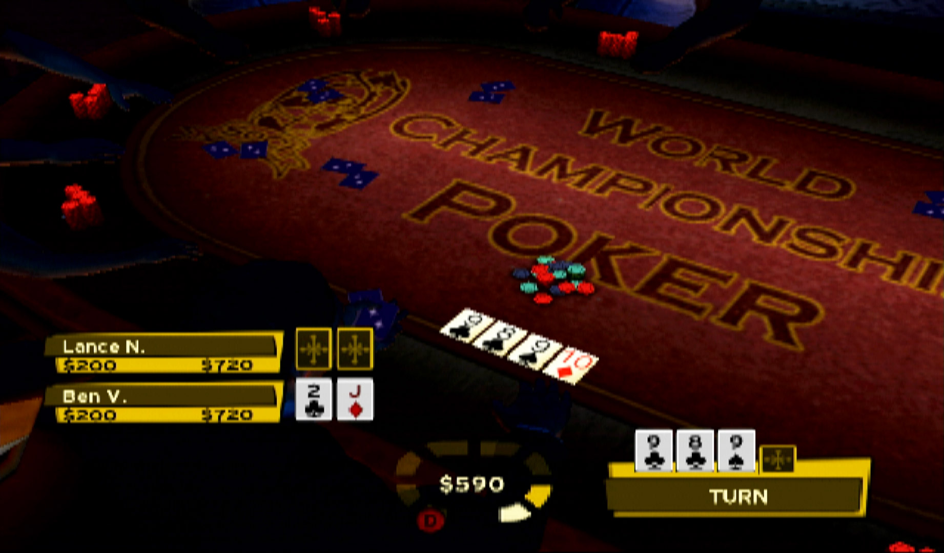 World Championship Poker All In PS2 poker table