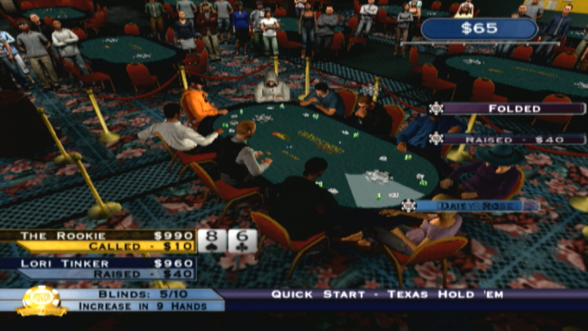 World Series of Poker Tournament of Champions PS2 rookie bet