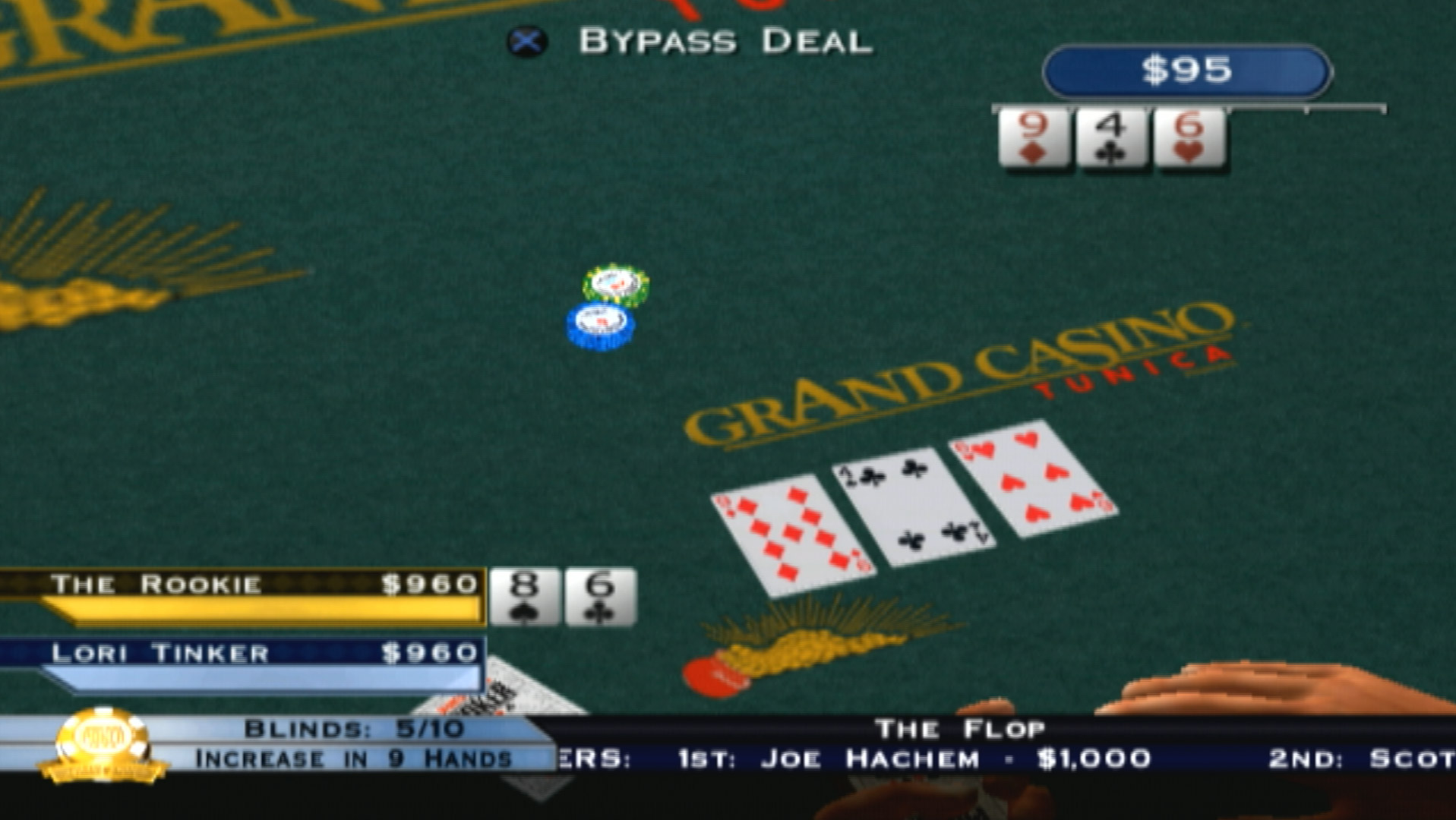 World Series of Poker Tournament of Champions PS2 the flop