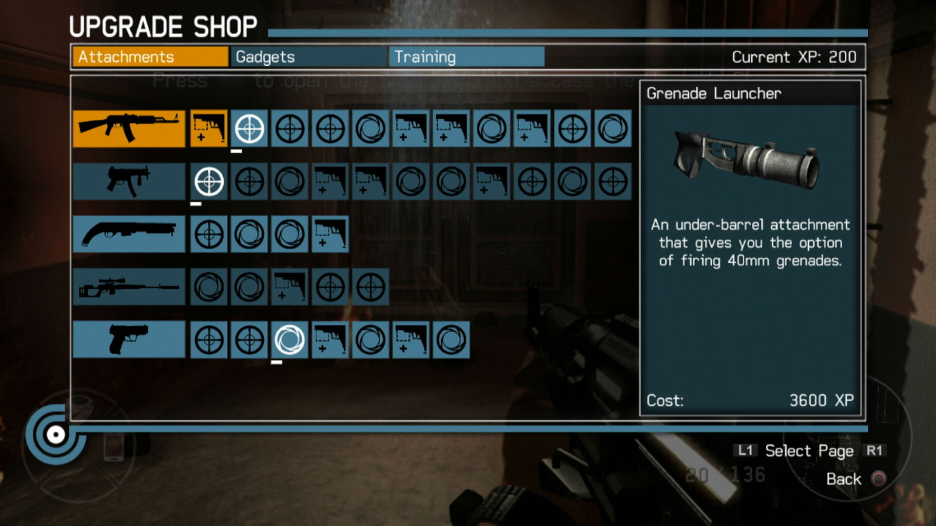 007 Legends PS3 upgrade shop menu