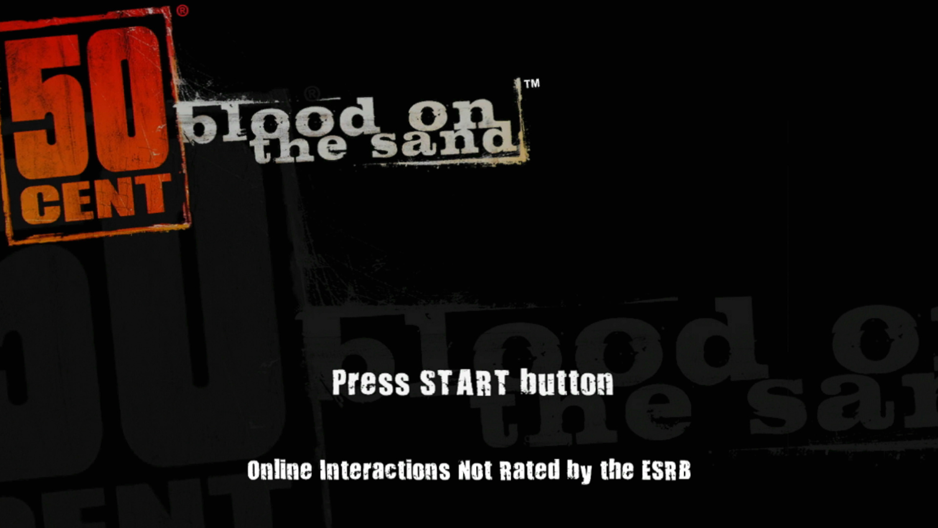 50 Cent Blood on the Sand PS3 title screen