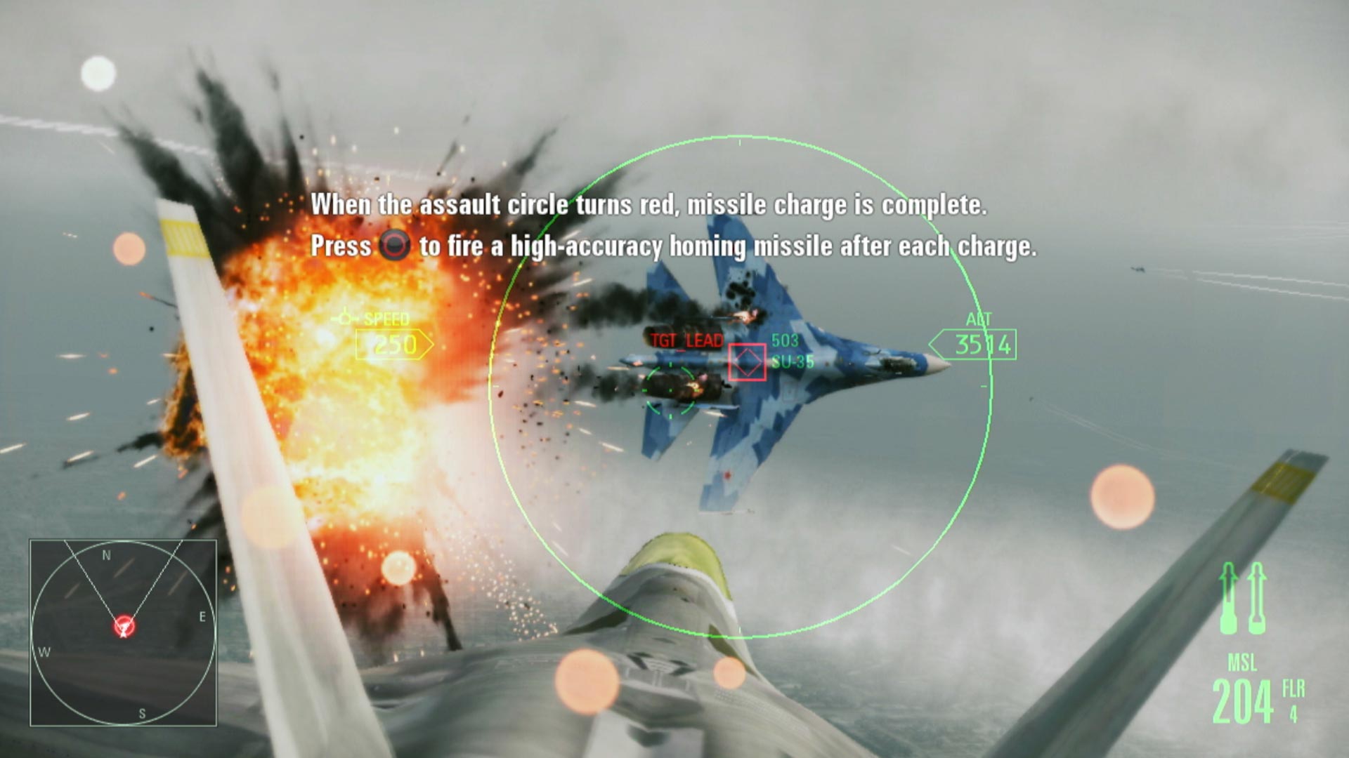 Ace Combat Assault Horizon missile assault circle