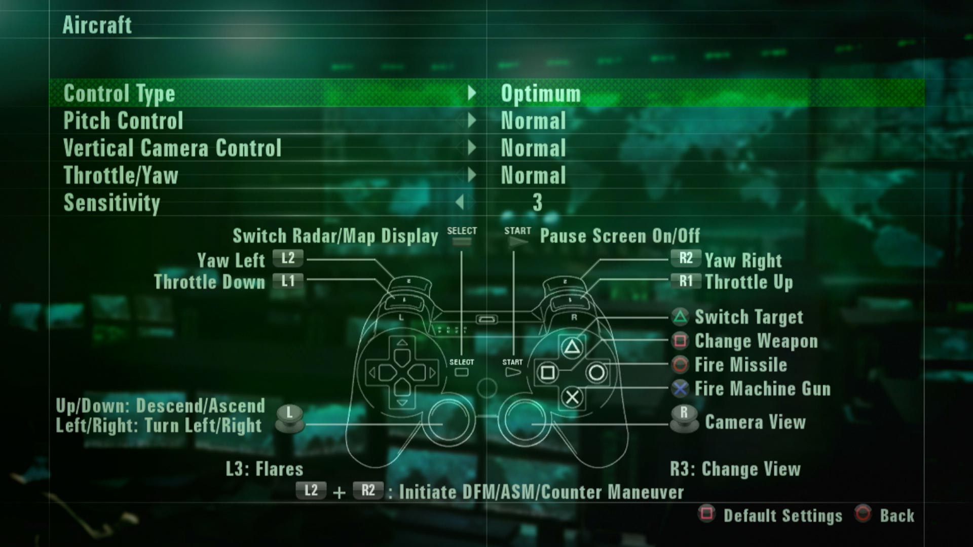 Ace Combat Assault Horizon aircraft controls