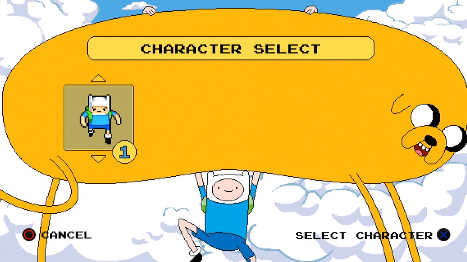 Adventure Time Explore the Dungeon Because I Don't Know! PS3 game character select screen