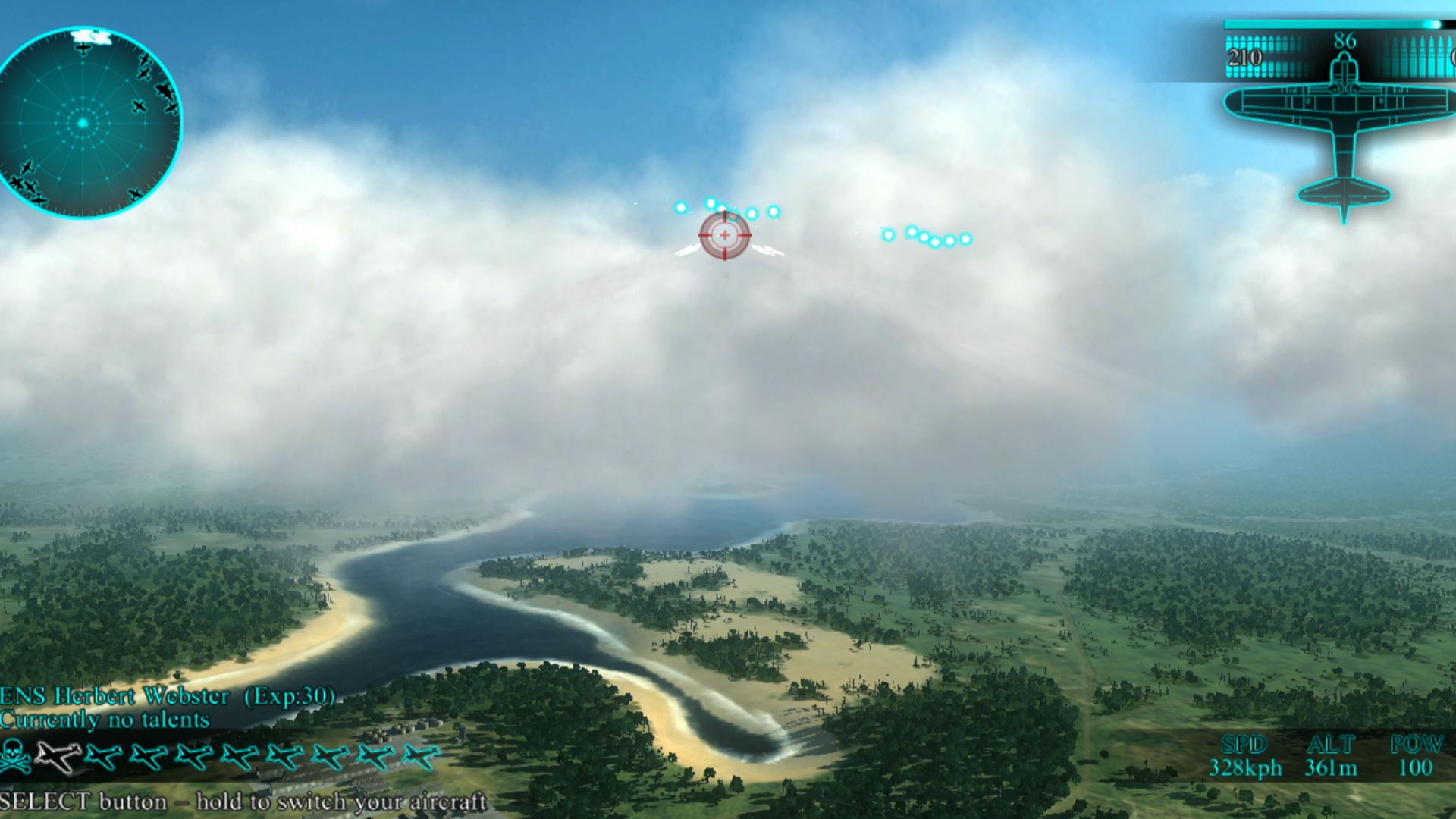 Air Conflicts Pacific Carriers PS3 enemy cloud shooting