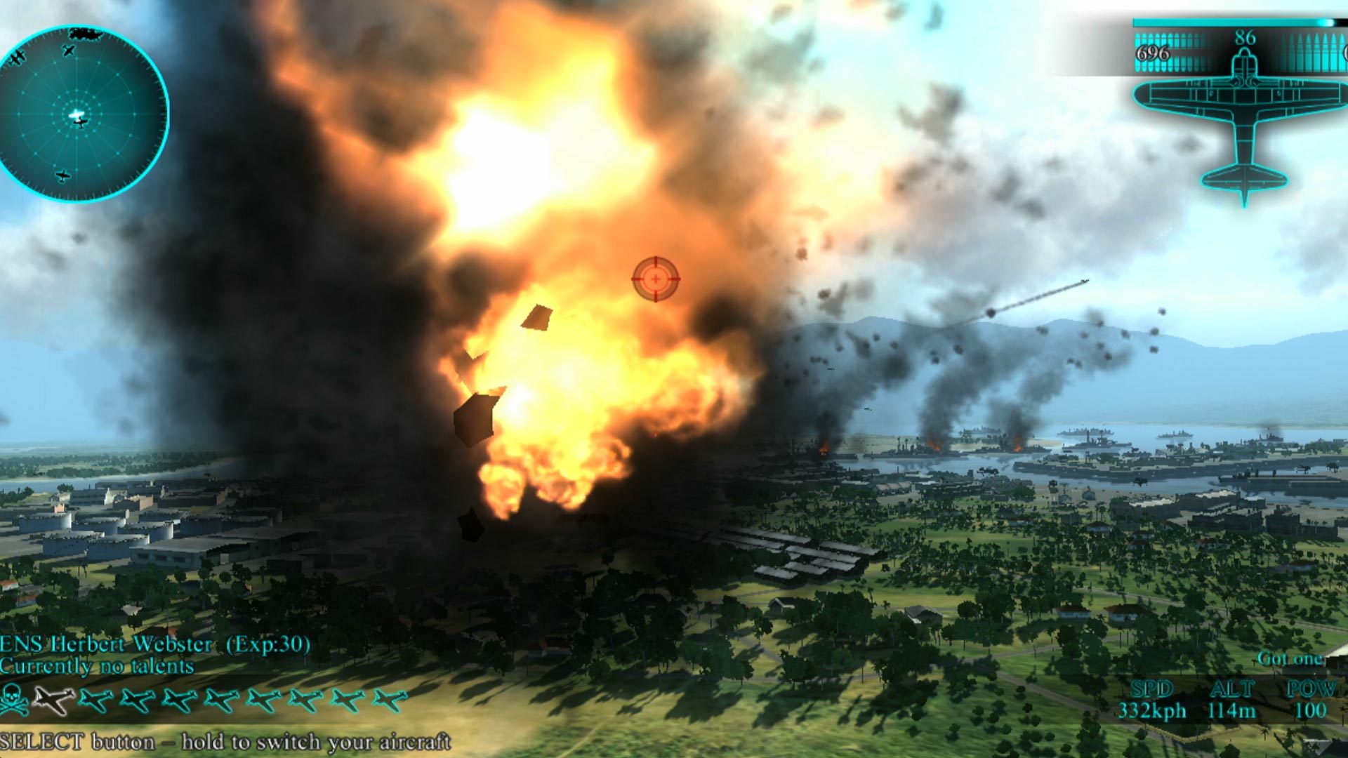 Air Conflicts Pacific Carriers PS3 shooting down enemy