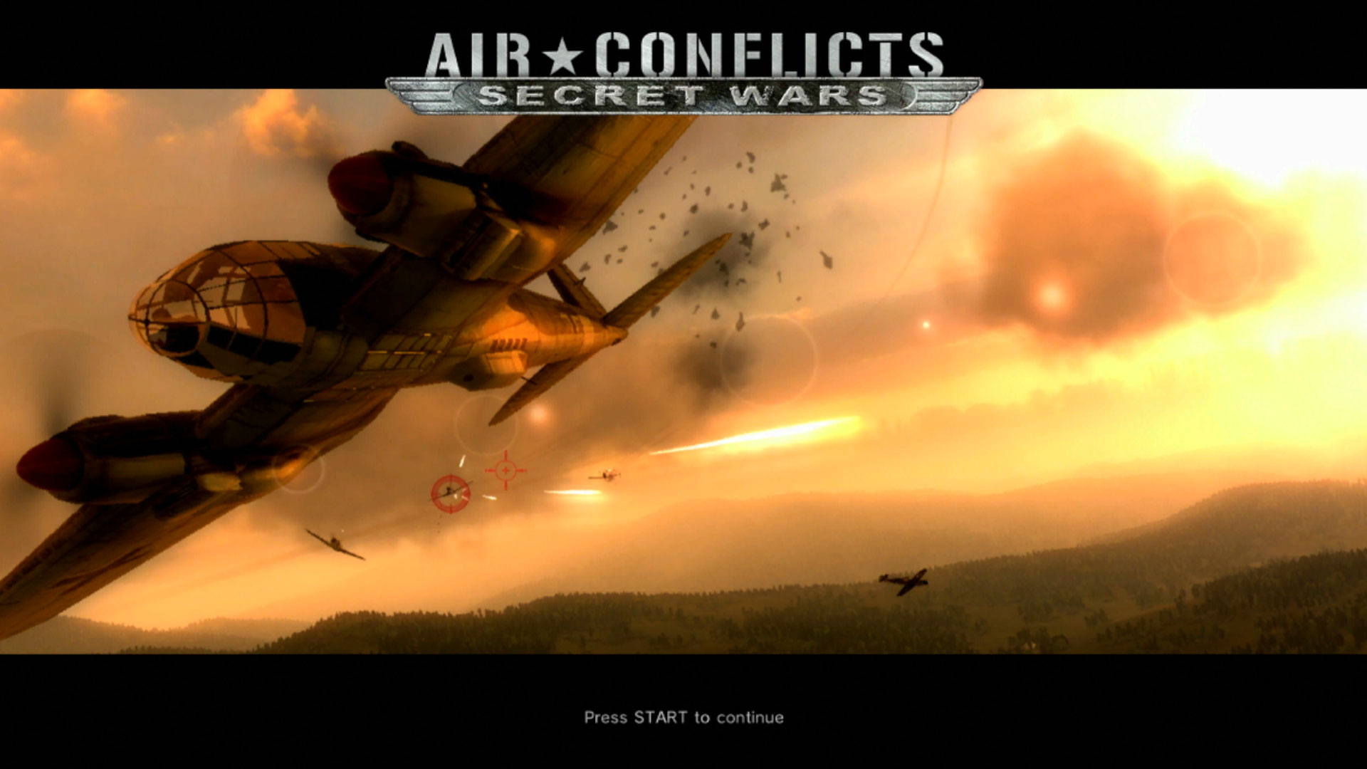 Air Conflicts Secret Wars PS3 game title start screen