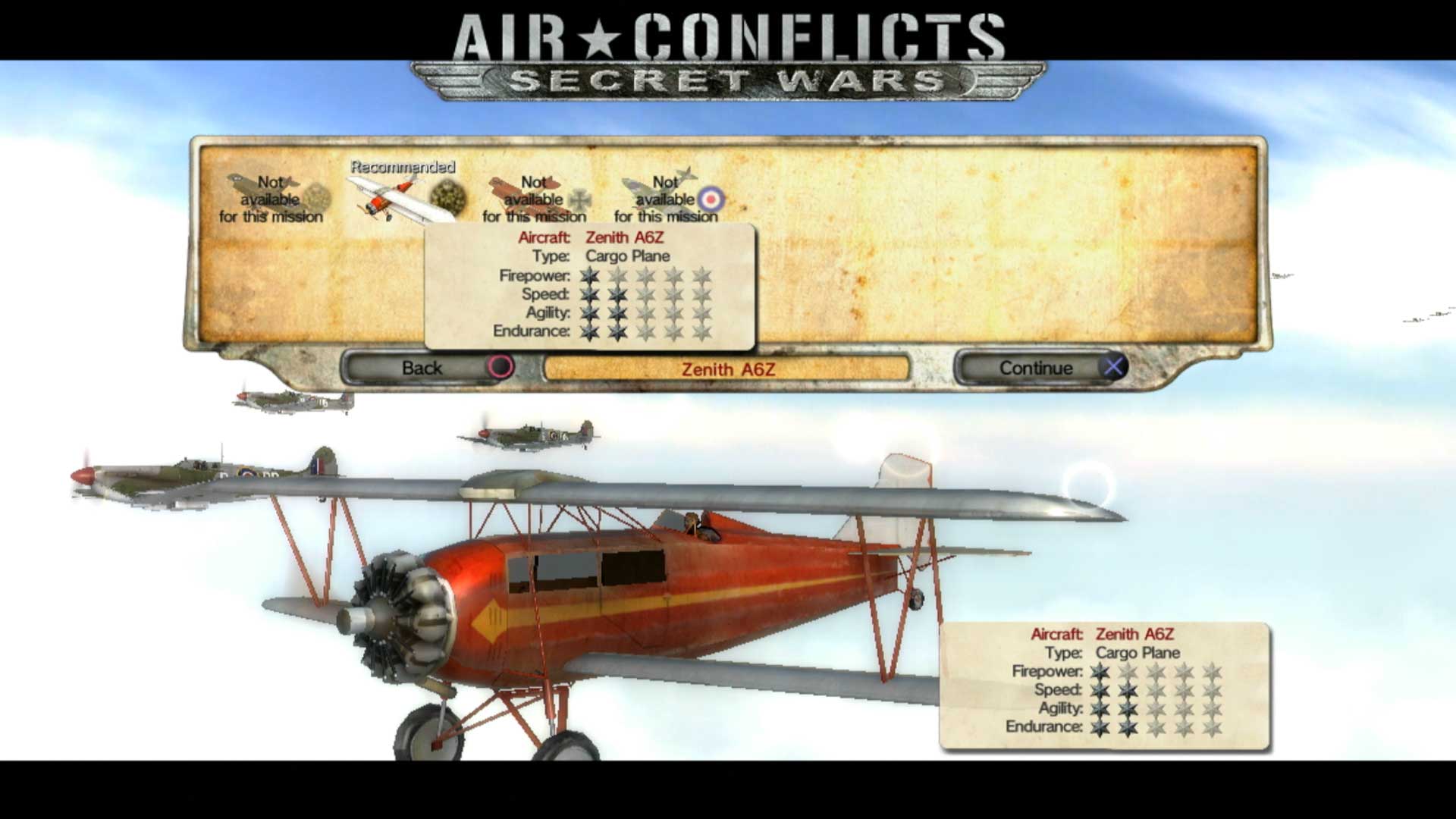 Air Conflicts Secret Wars PS3 zenith a6z cargo plane