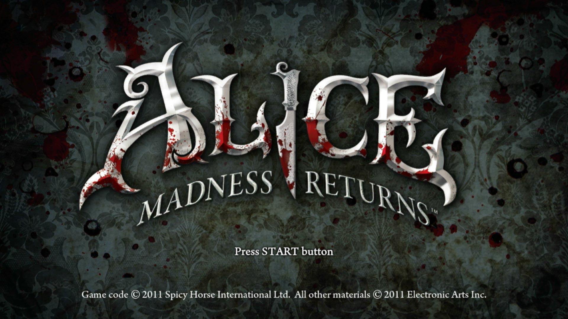 Alice Madness Returns PS3 title start screen