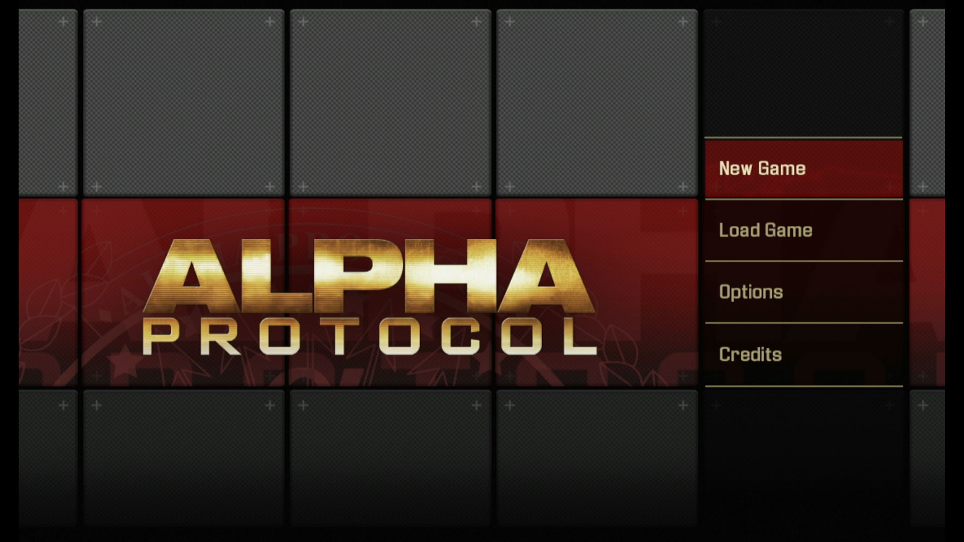 Alpha Protocol PS3 main menu title screen