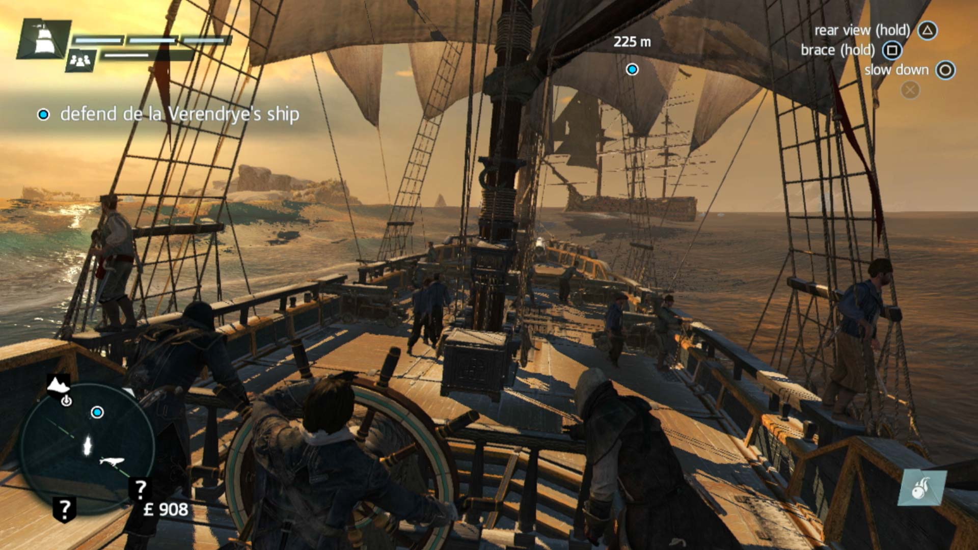 Assassins Creed Rogue PS3 defend verendrye's sailing ship