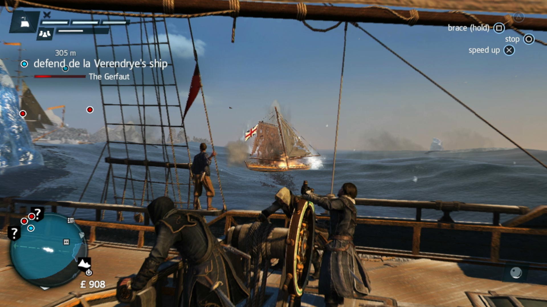 Assassins Creed Rogue PS3 sea battle fighting