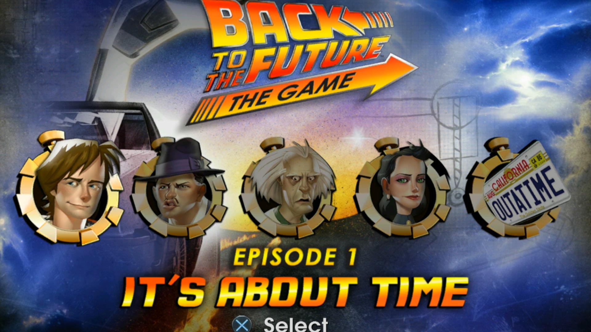 Back to the Future The Game PS3 episode select menu