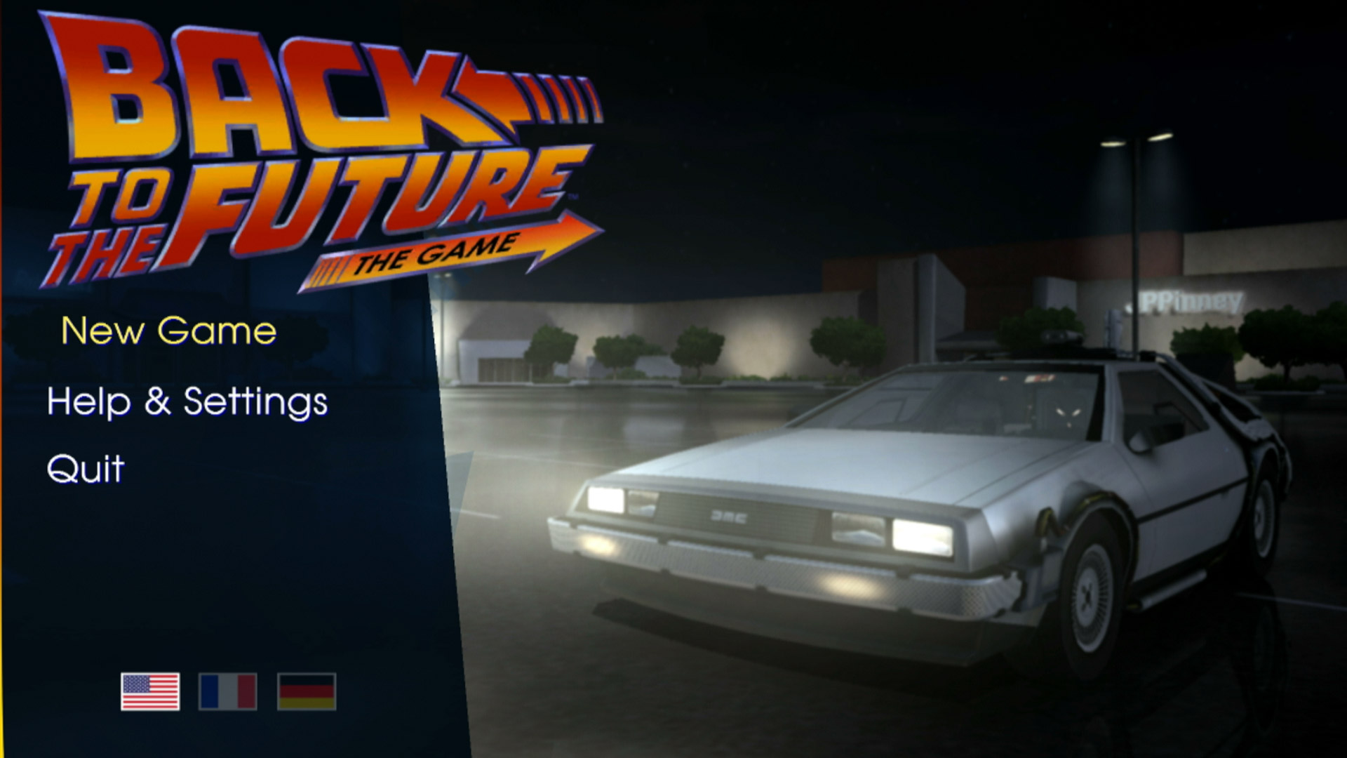 Back to the Future The Game PS3 main menu