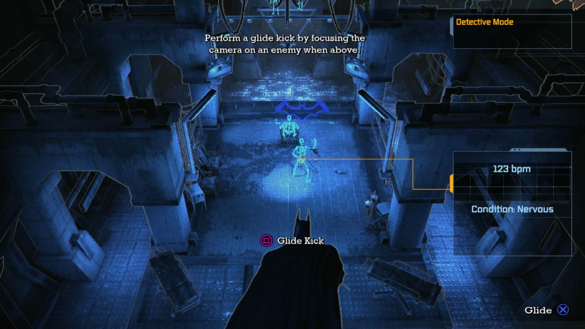 Batman Arkham Asylum PS3 detective mode glide kick