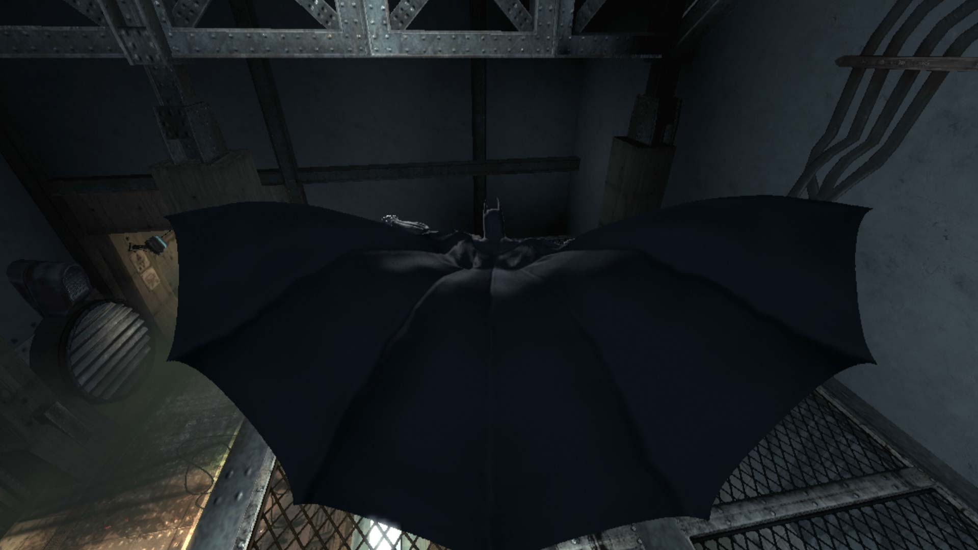 Batman Arkham Asylum PS3 bat gliding down