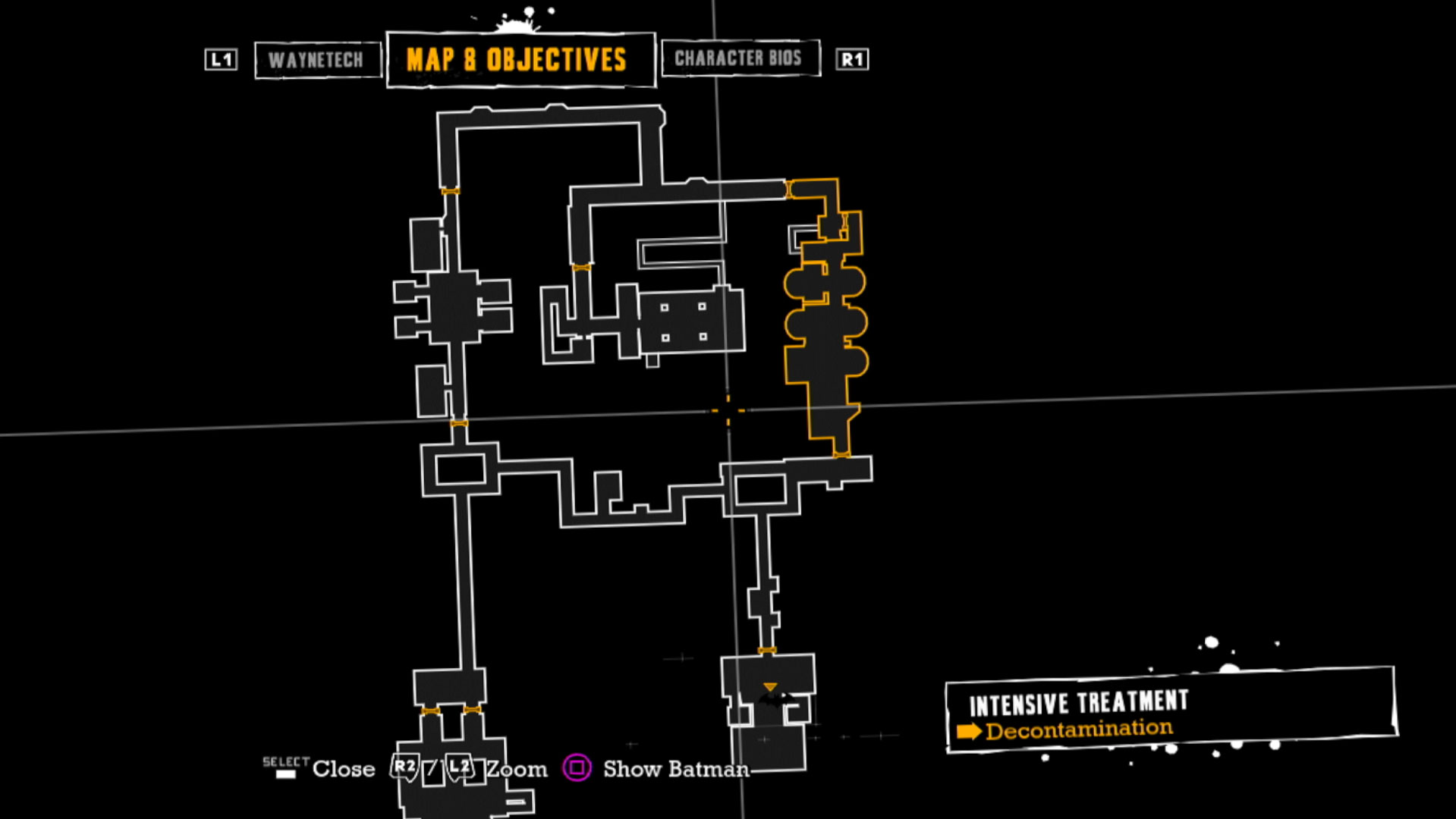 Batman Arkham Asylum PS3 game map