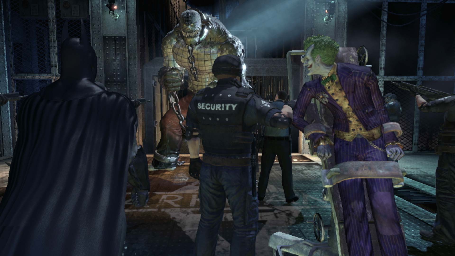 Batman Arkham Asylum PS3 Killer Croc guards joker