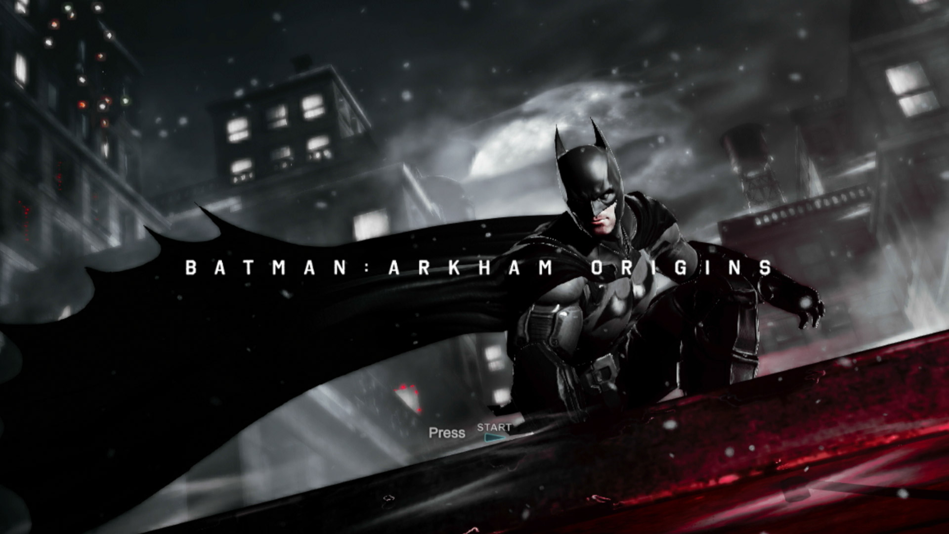 Batman Arkham Origins PS3 game title start screen