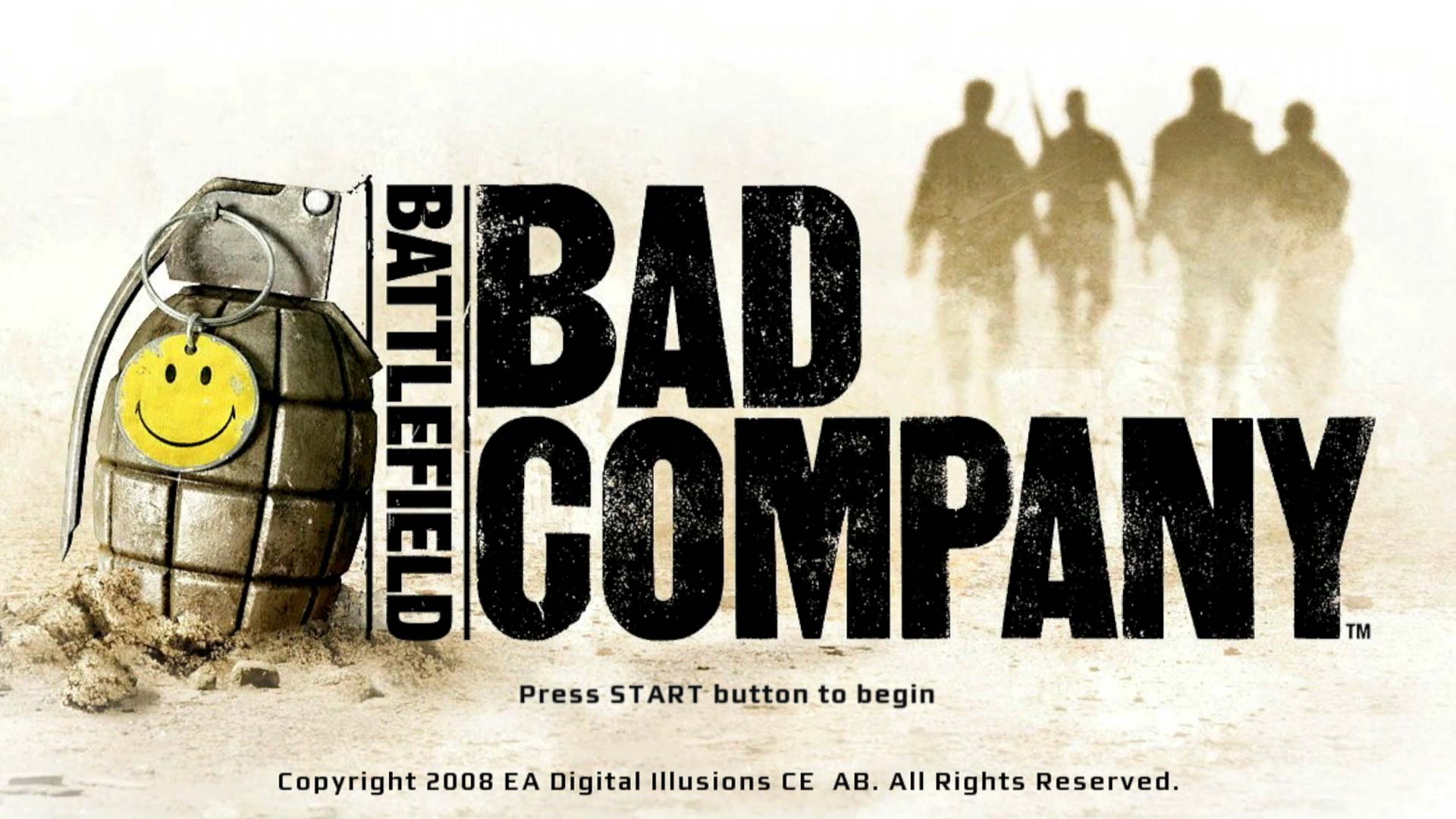 Battlefield Bad Company PS3 game title start screen