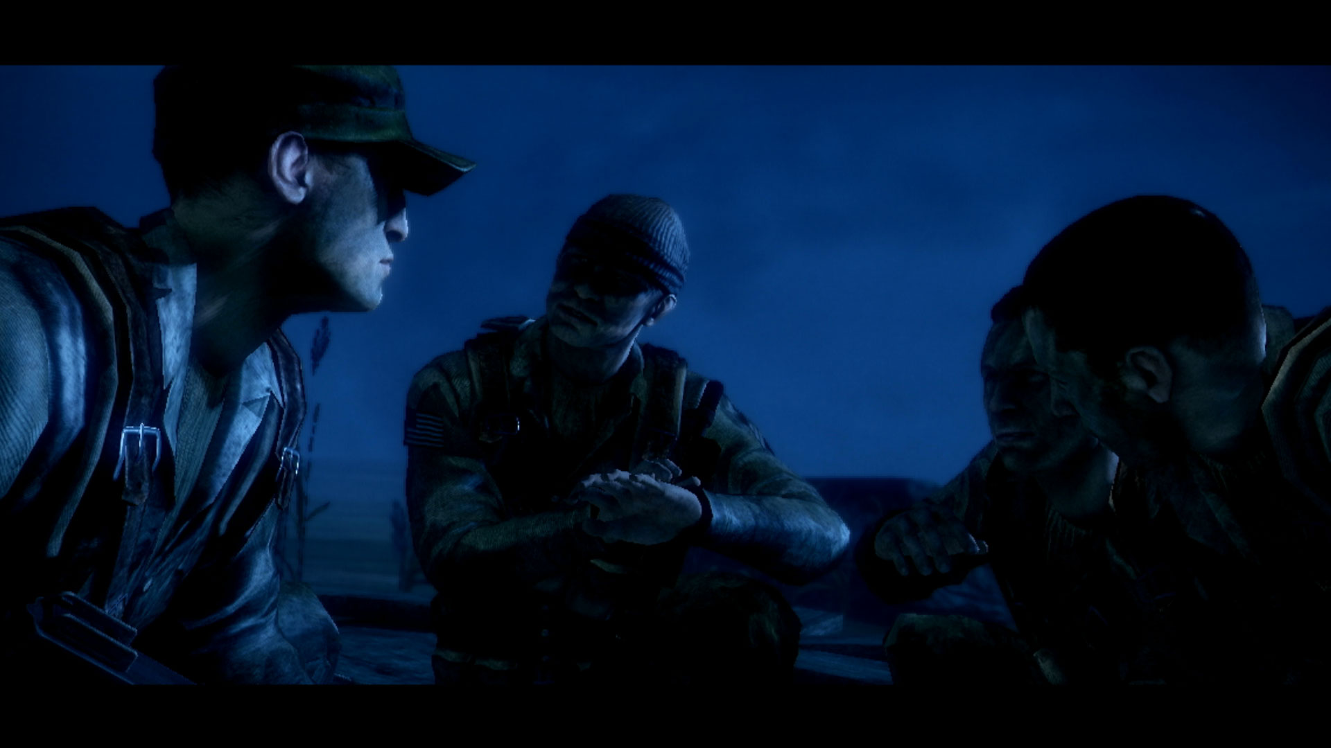 Battlefield Bad Company 2 Limited Edition PS3 teammates planning boat cutscene