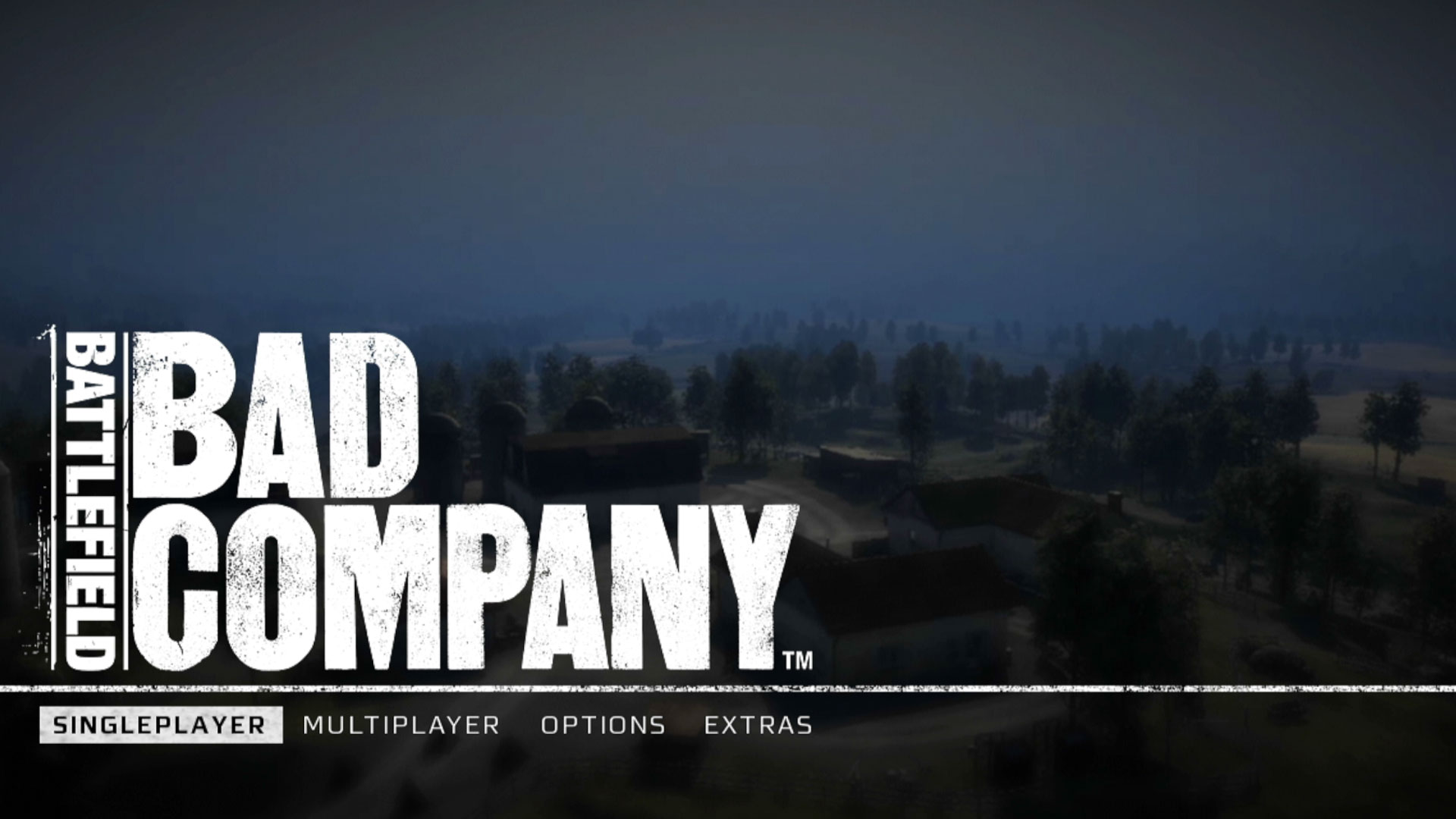 Battlefield Bad Company PS3 game main menu