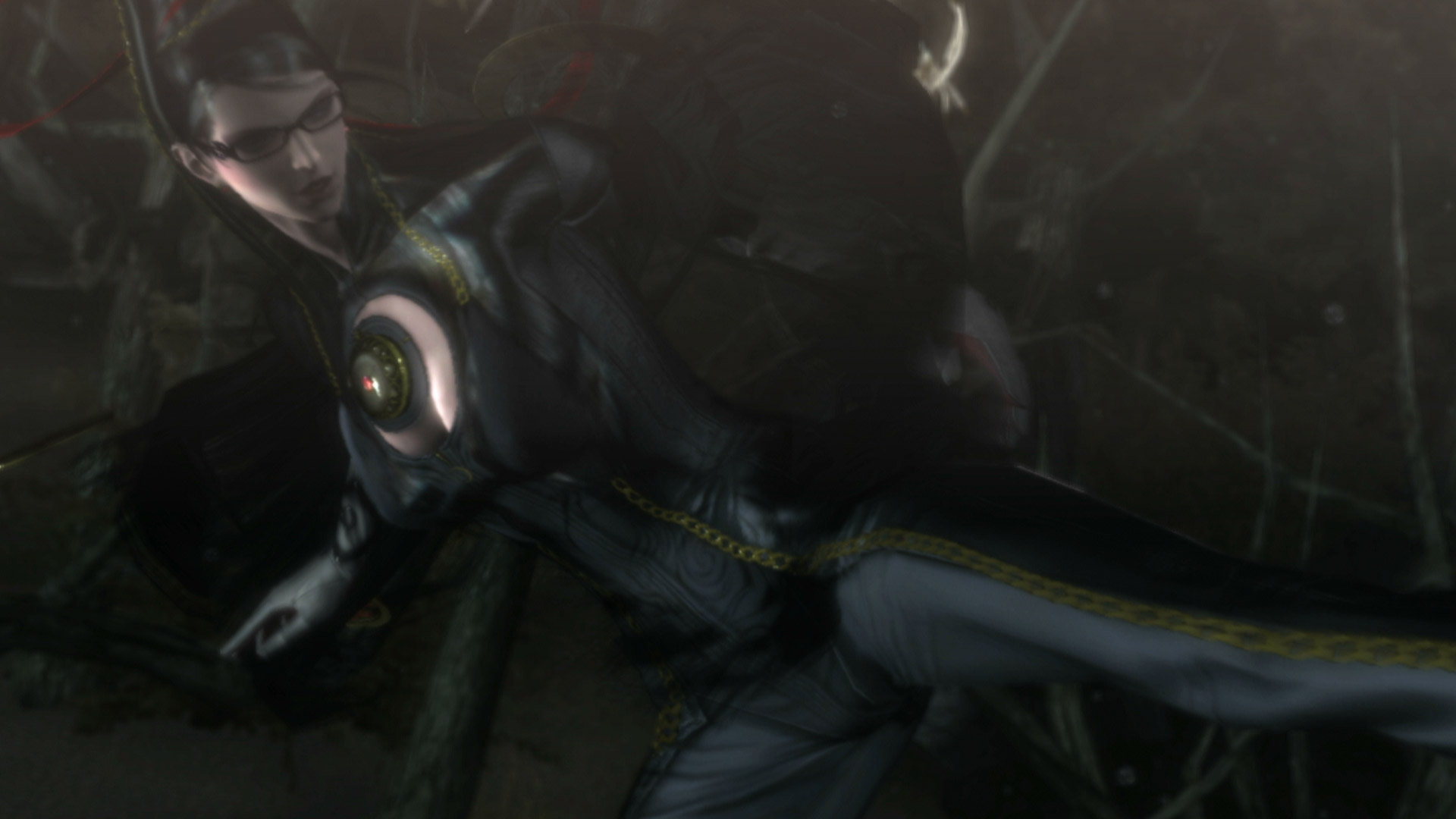 Bayonetta PS3 Bayonetta kick close-up cutscene