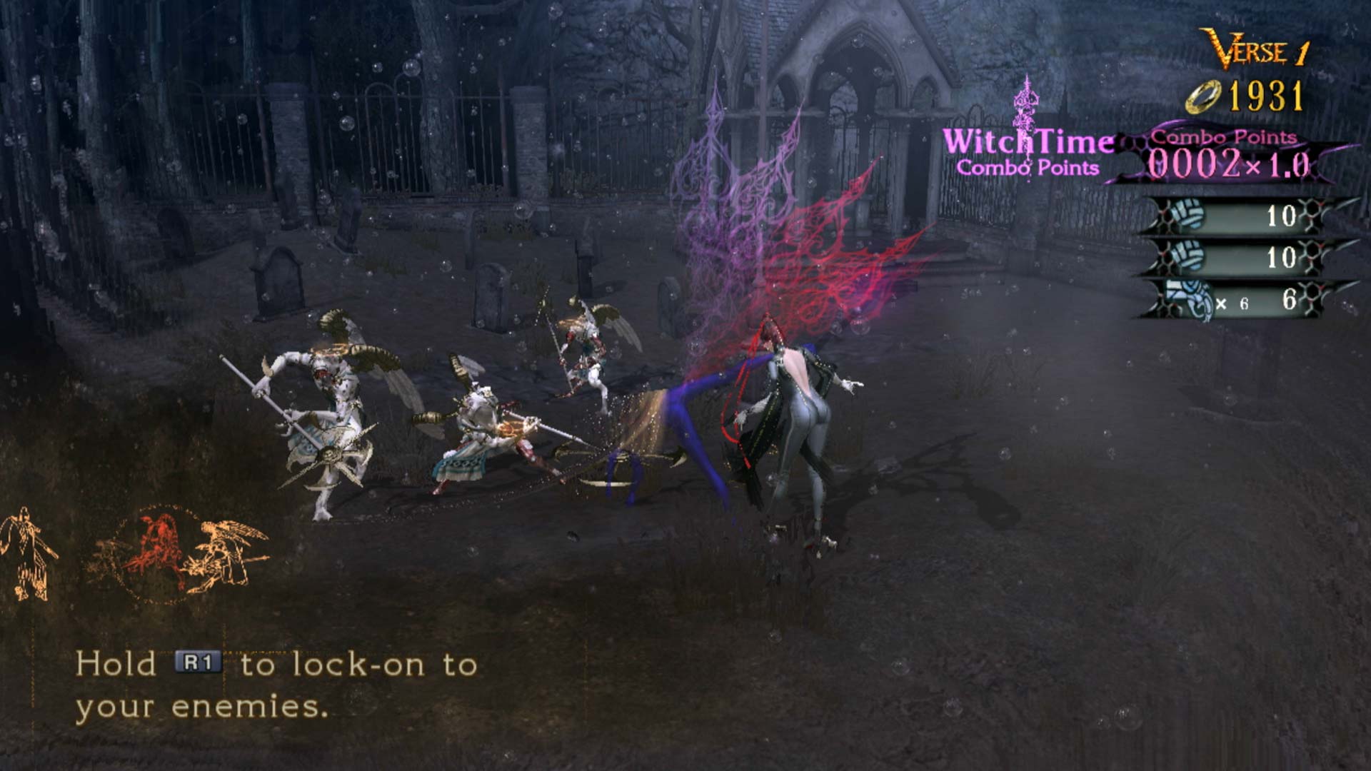 Bayonetta PS3 gameplay witch time active