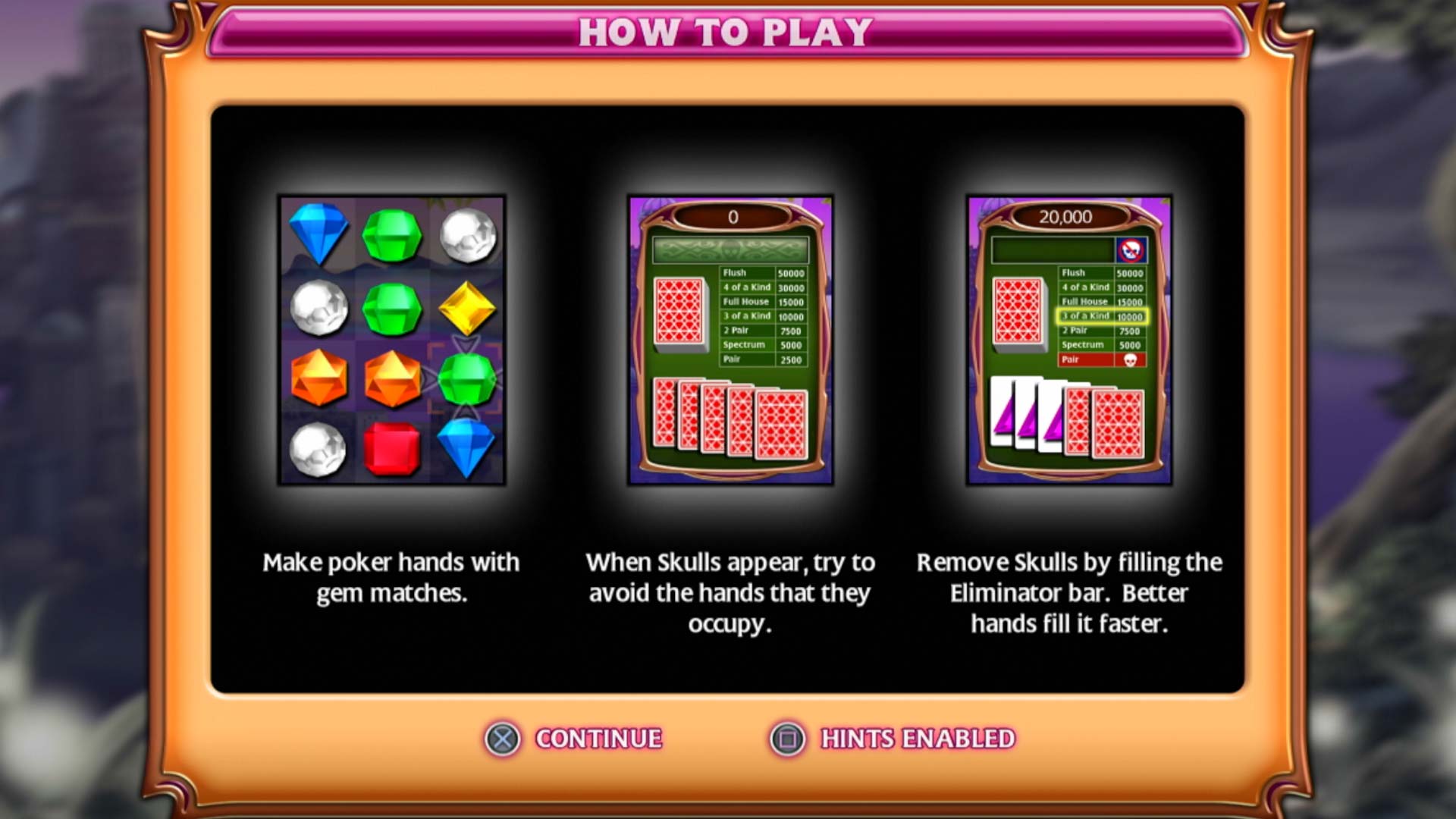 Bejeweled 3 PS3 how to play poker