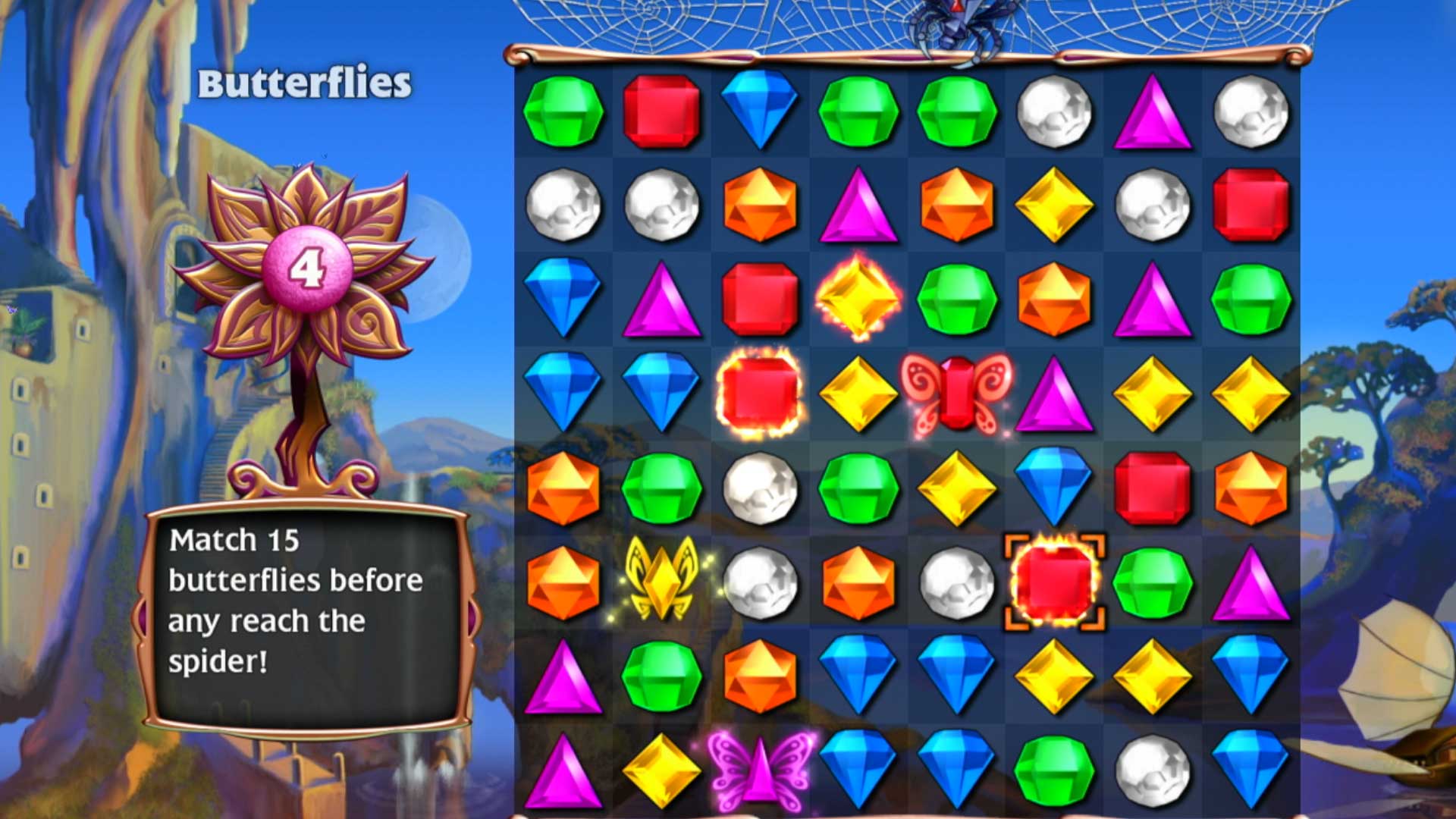 Bejeweled 3 PS3 butterflies gameplay screenshot