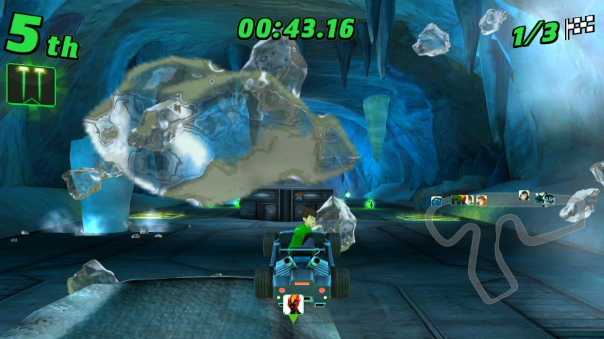 Ben 10 Galactic Racing PS3 looking back gameplay