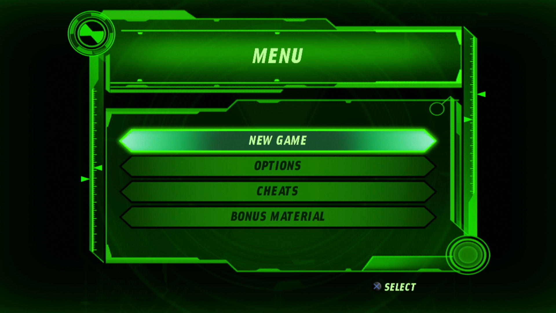 Ben 10 Ultimate Alien Cosmic Destruction PS3 game main menu