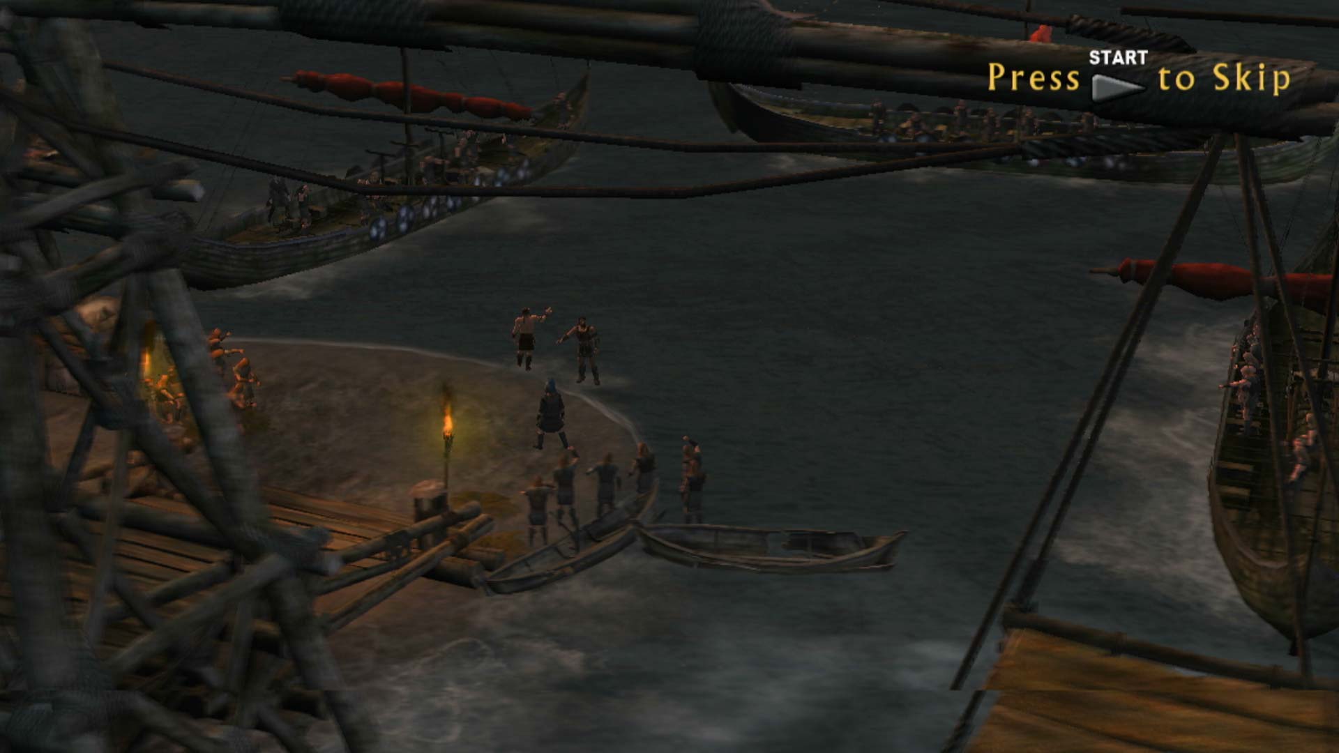 Beowulf The Game PS3 cutscene cheering boats