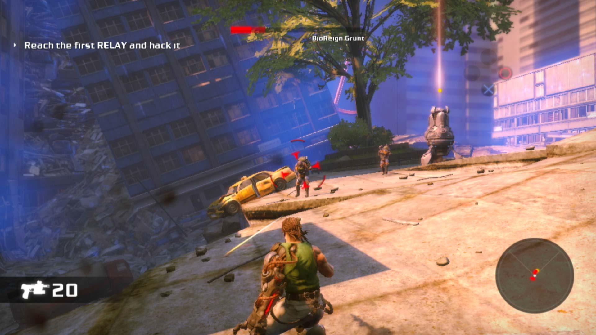 Bionic Commando PS3 aiming enemy soldiers