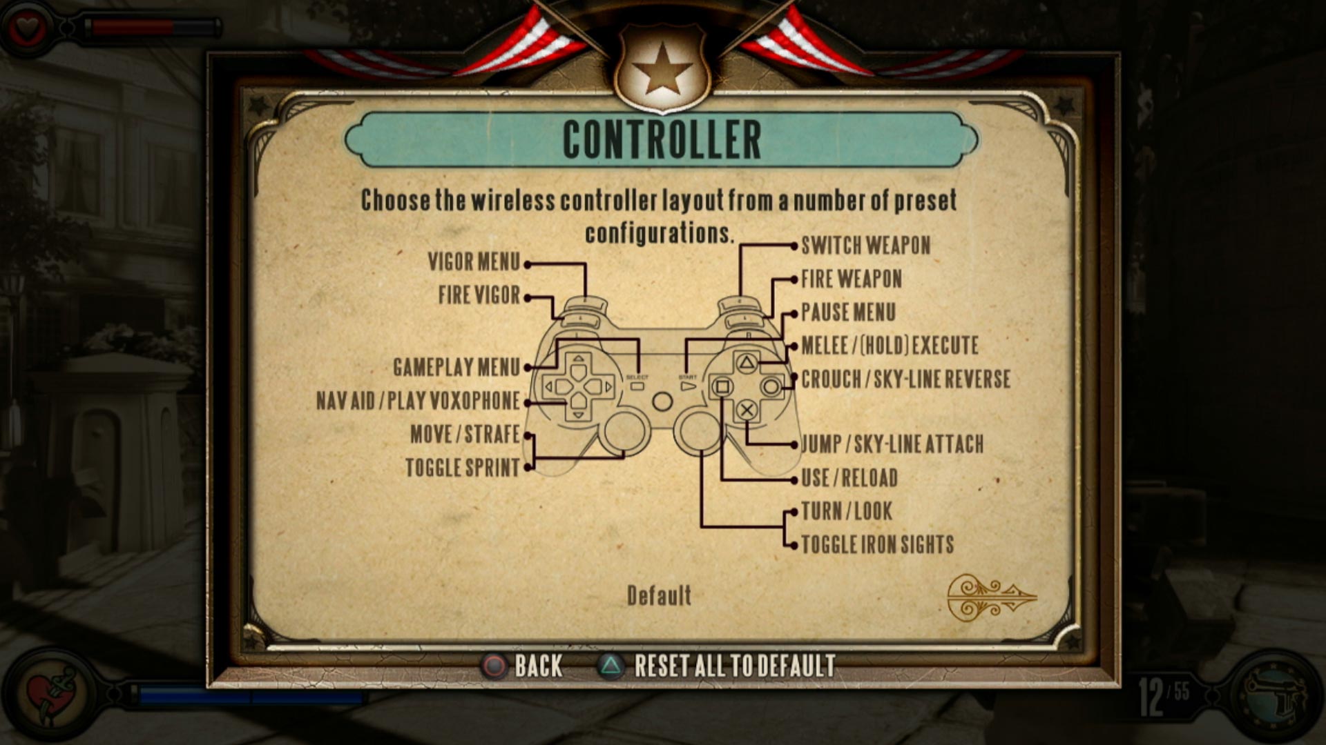 BioShock Infinite PS3 controller button layout