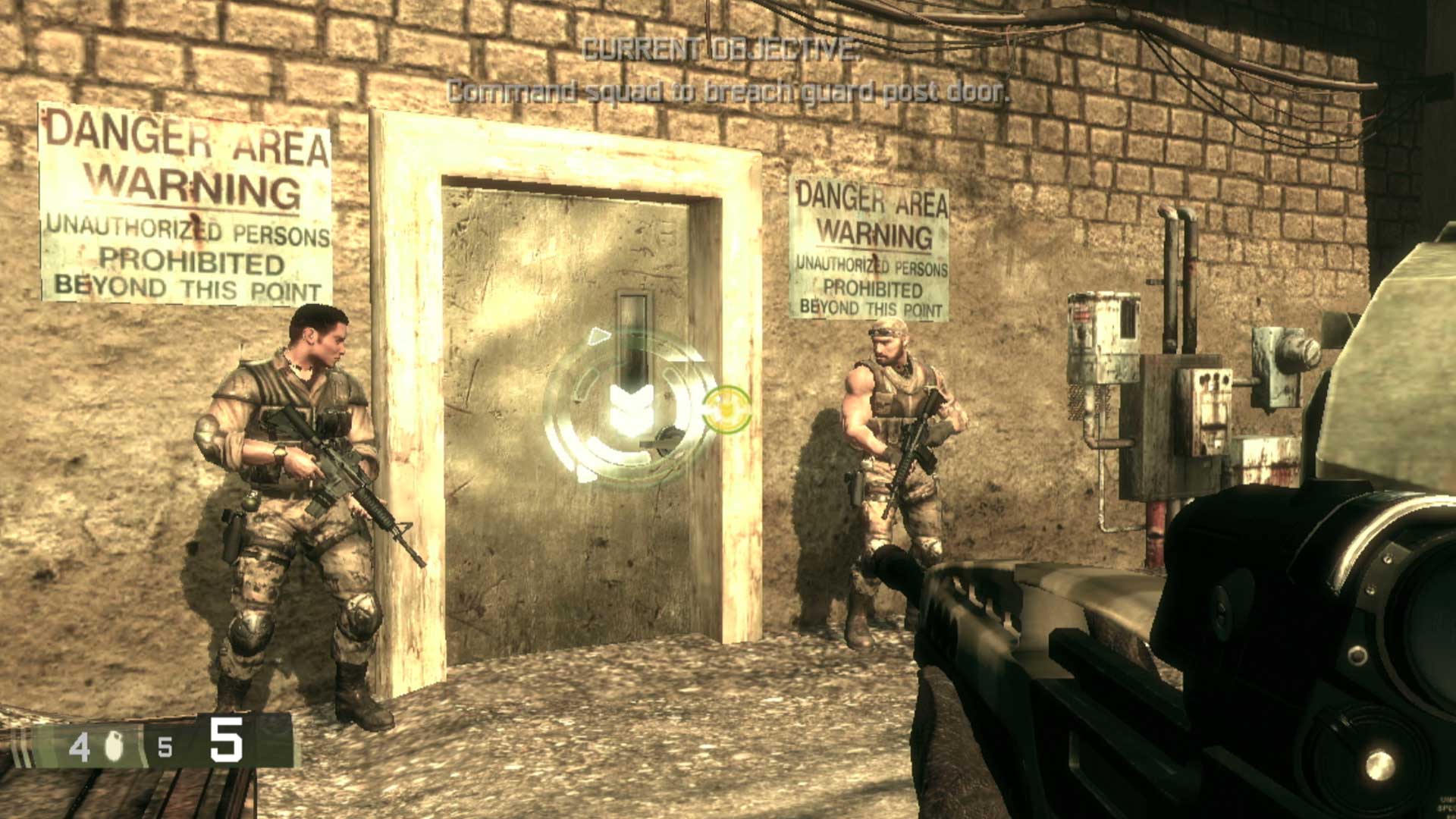 BlackSite Area 51 PS3 door green marker