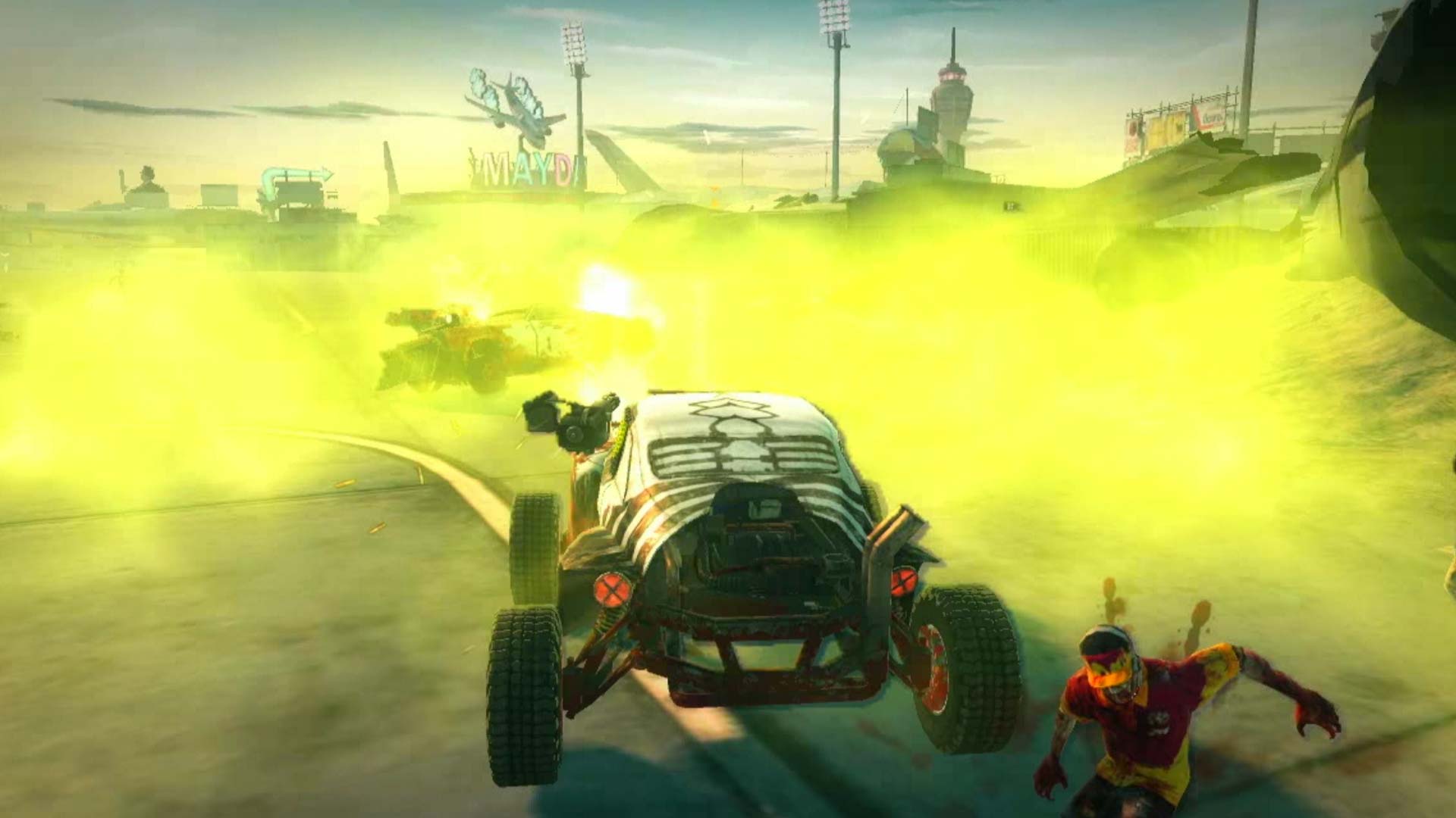 Blood Drive PS3 Doom Buggy yellow green smoke