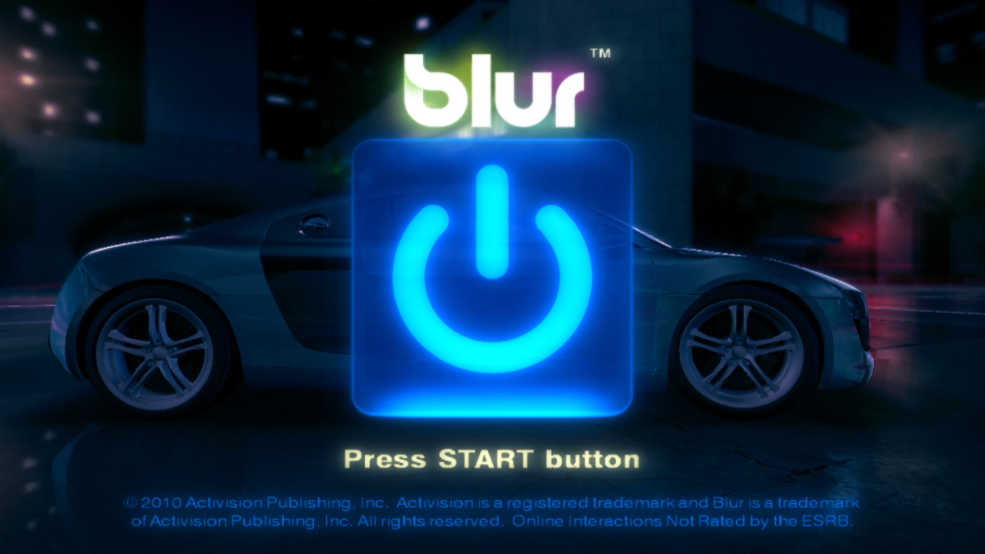 Blur PS3 screenshot game title start screen