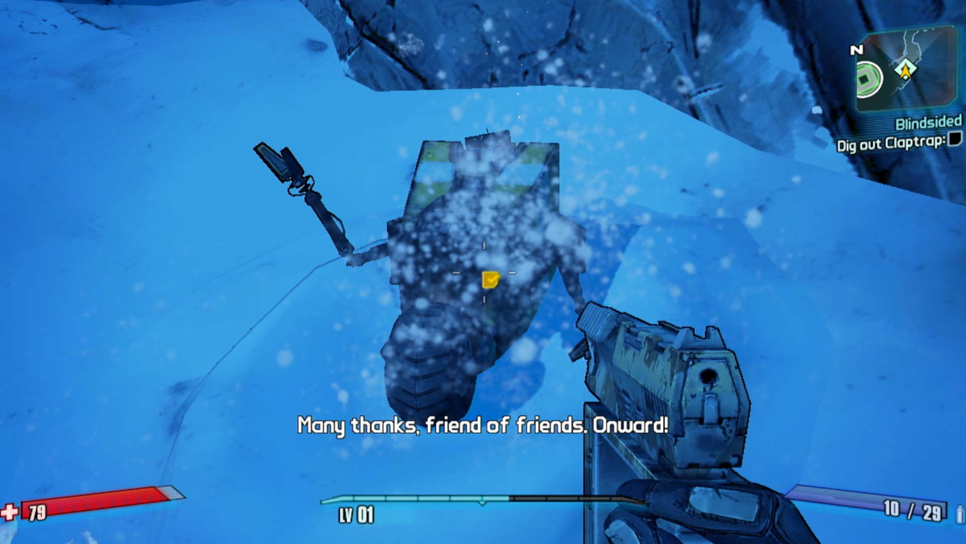 Borderlands 2 PS3 helping robot snow