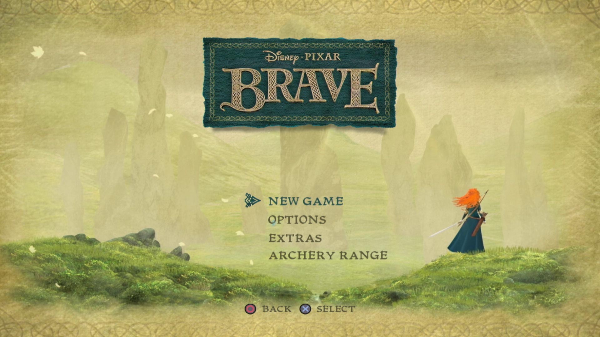 Brave Video Game PS3 title start screen