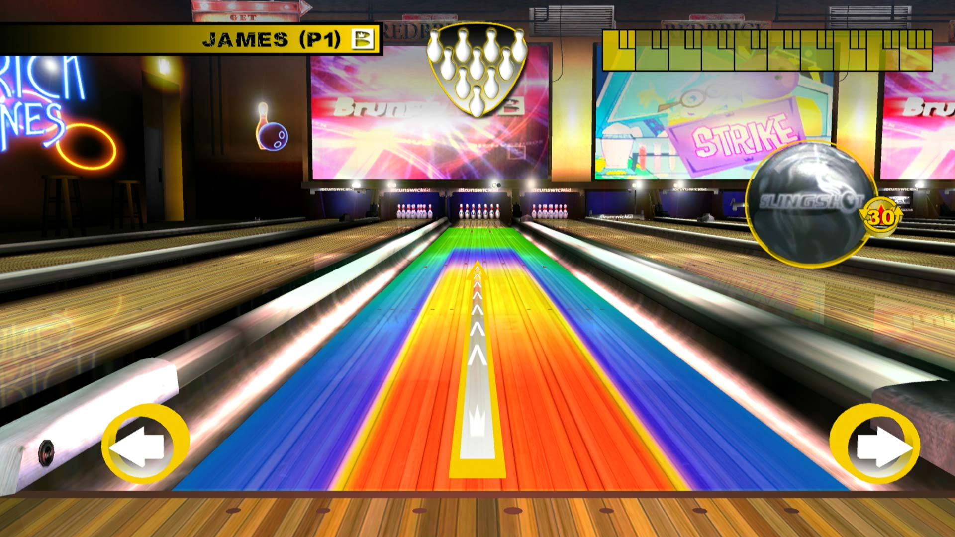 Bruswick Pro Bowling PS3 oil track lane